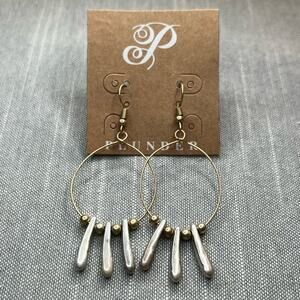 New Plunder “Jade” Mixed Metal Hoop Earrings